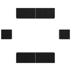 Set mobile TV 6 pcs Rovere Nero Legno multistrato