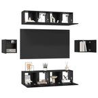 Set mobile TV 6 pcs Rovere Nero Legno multistrato
