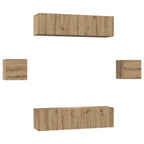Set mobile TV 6 pcs Rovere artigianale Legno multistrato