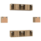 Set mobile TV 6 pcs Rovere artigianale Legno multistrato