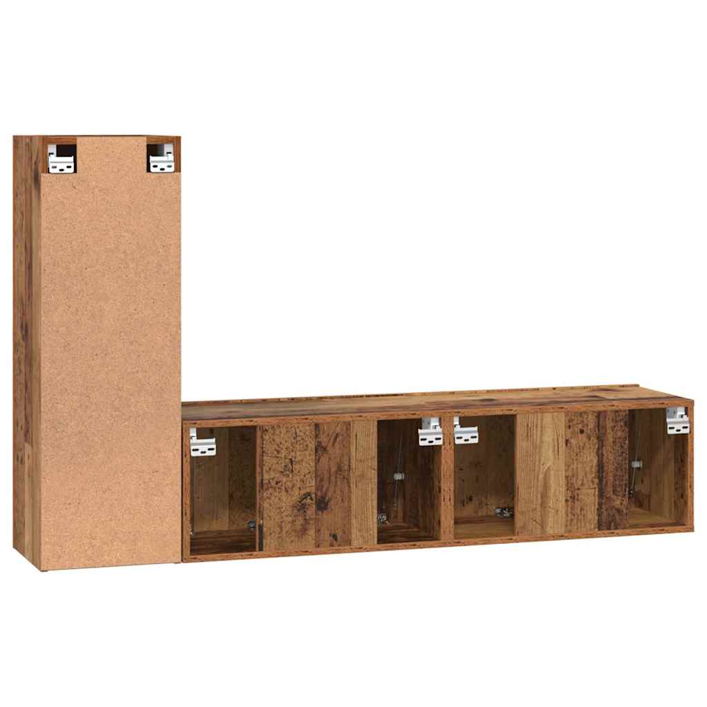 Set mobile TV 3 pcs Legno vecchio Legno multistrato