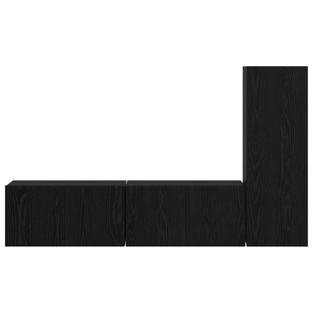 Set mobile TV 3 pcs Rovere Nero Legno multistrato