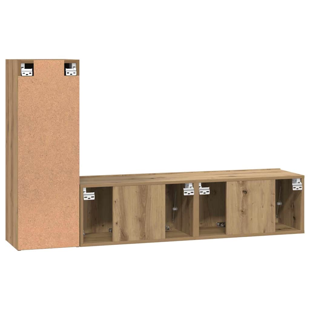 Set mobile TV 3 pcs Rovere artigianale Legno multistrato