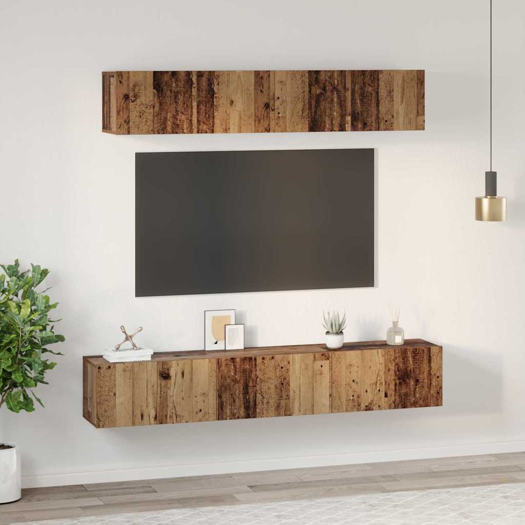 Set mobile TV 5 pcs Legno vecchio Legno multistrato