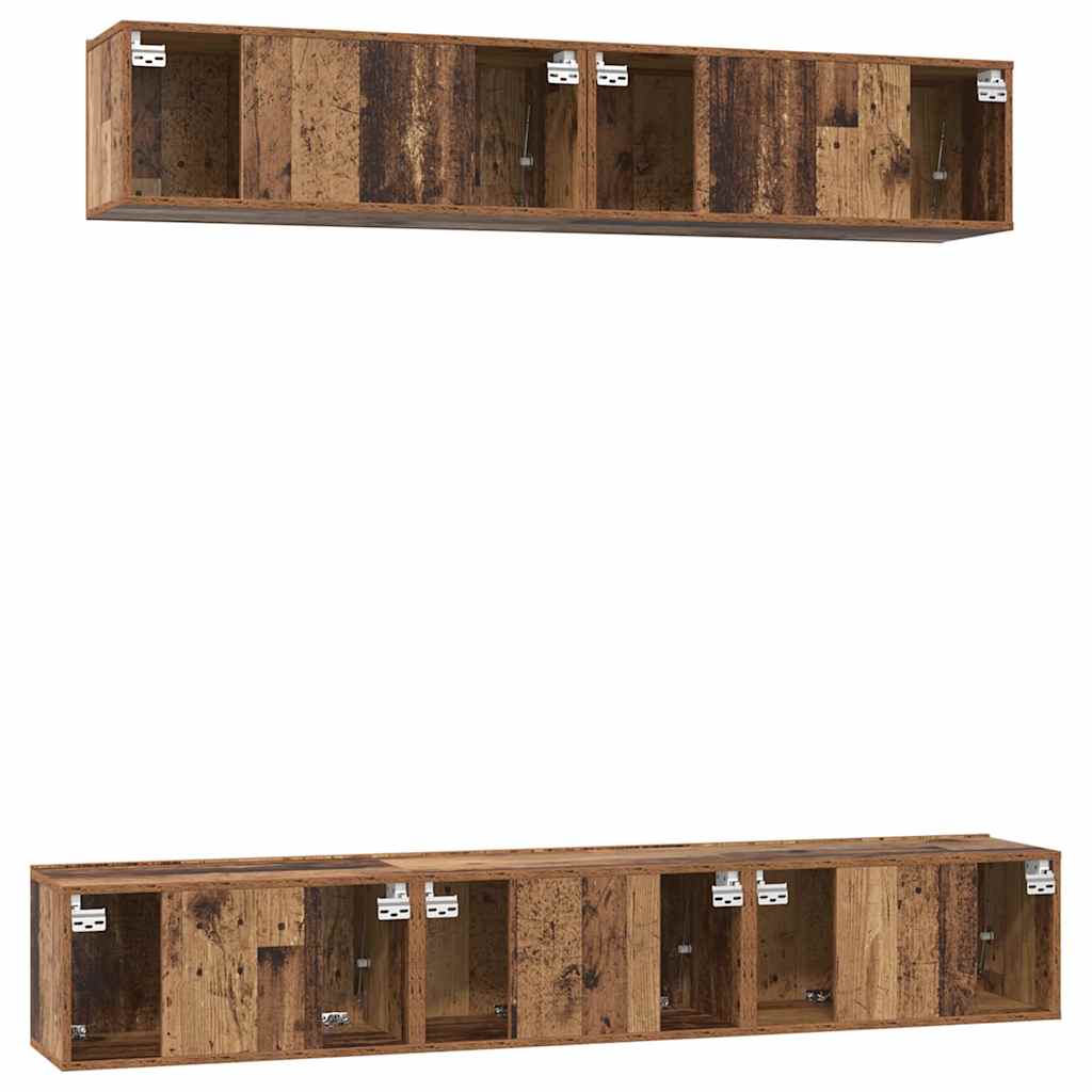 Set mobile TV 5 pcs Legno vecchio Legno multistrato