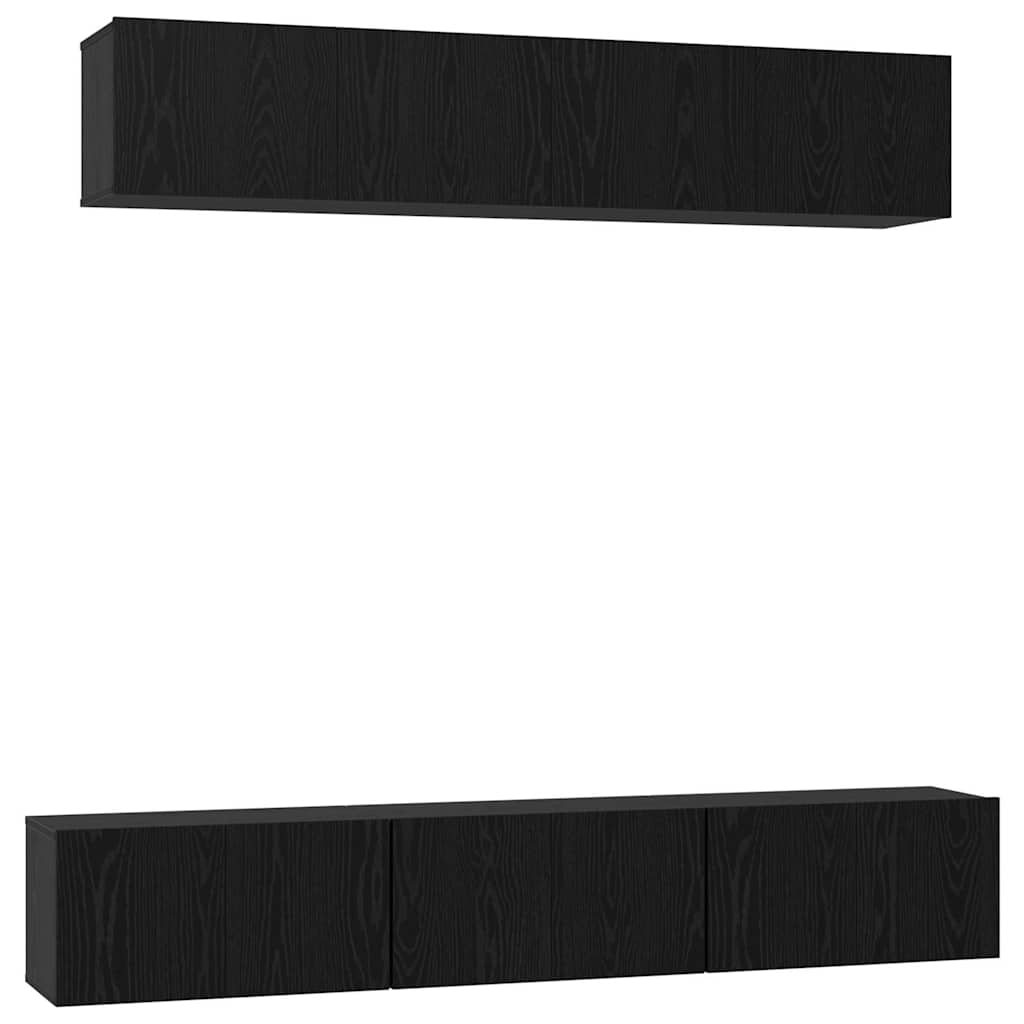 Set mobile TV 5 pcs Rovere Nero Legno multistrato
