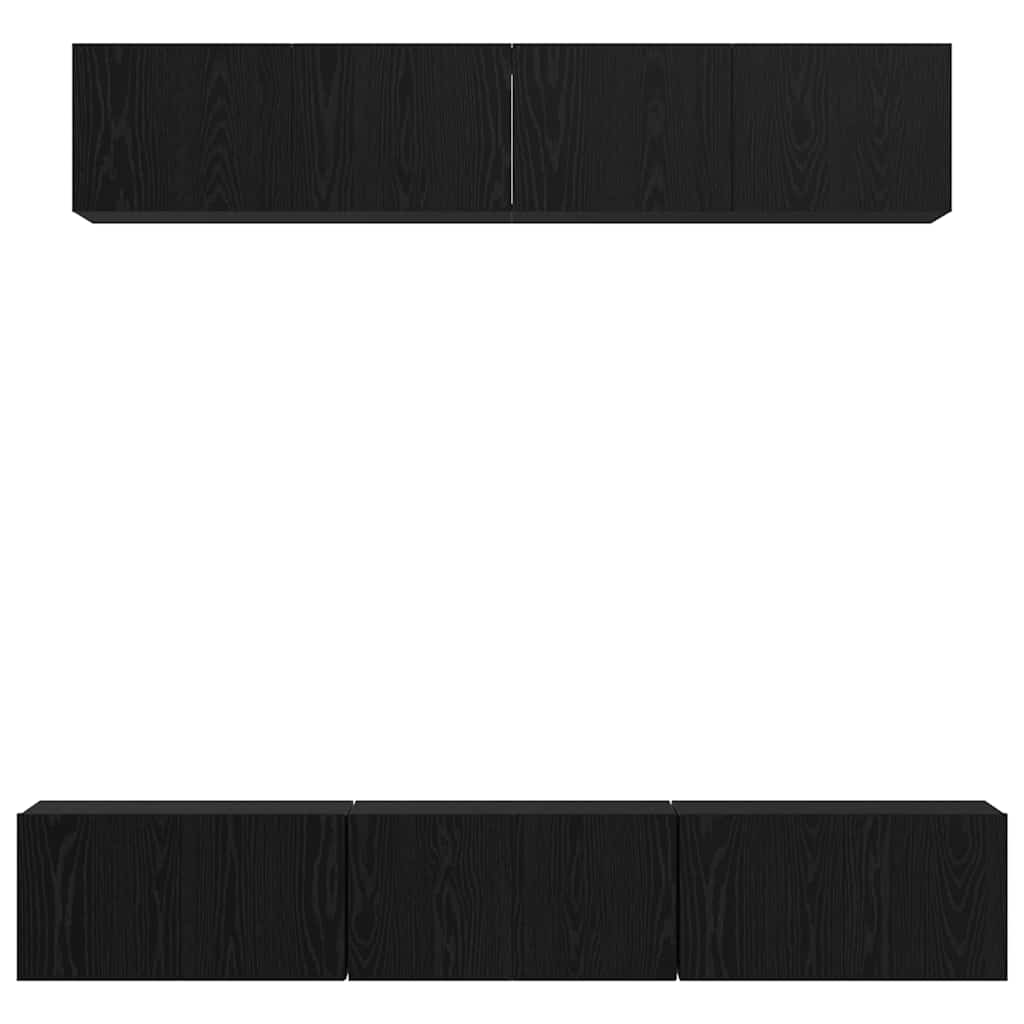 Set mobile TV 5 pcs Rovere Nero Legno multistrato