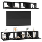 Set mobile TV 5 pcs Rovere Nero Legno multistrato