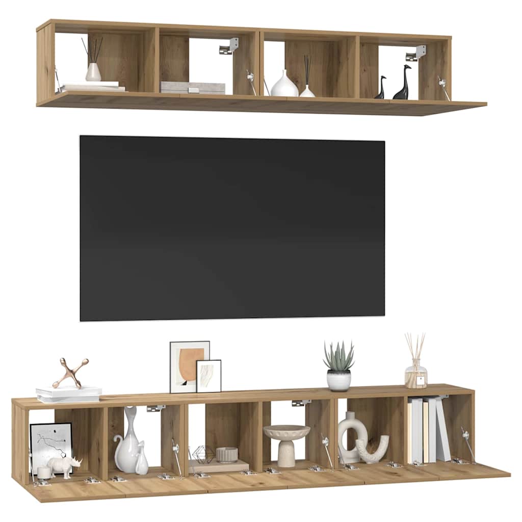 Set mobile TV 5 pcs Rovere artigianale Legno multistrato