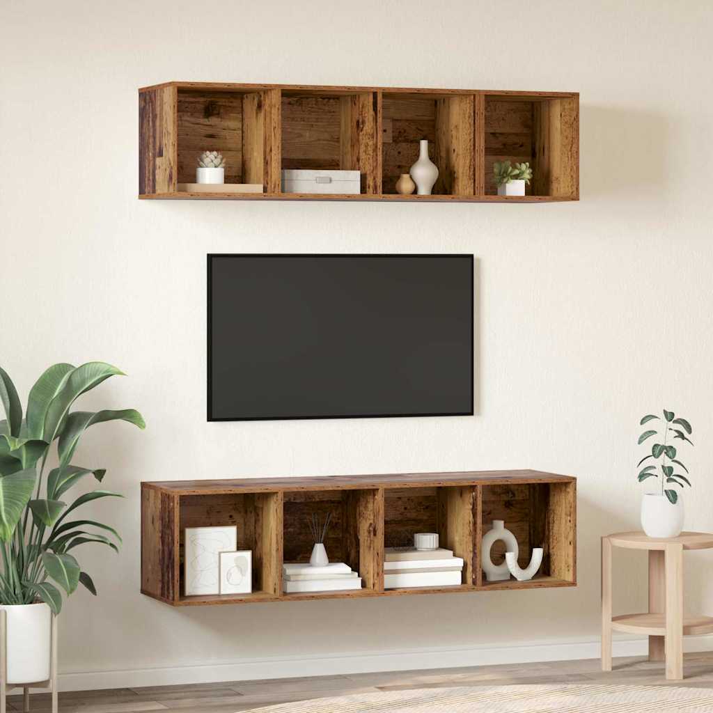 Set mobile TV 3 pcs Legno vecchio Legno multistrato