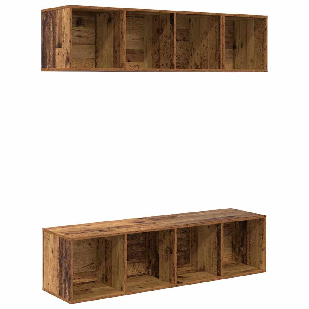 Set mobile TV 3 pcs Legno vecchio Legno multistrato