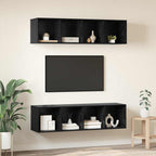 Set mobile TV 3 pcs Rovere Nero Legno multistrato