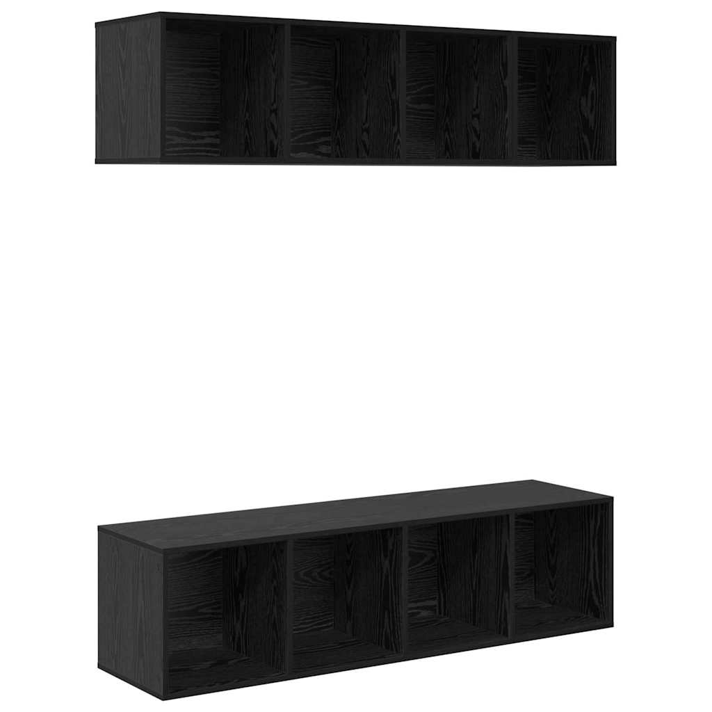 Set mobile TV 3 pcs Rovere Nero Legno multistrato