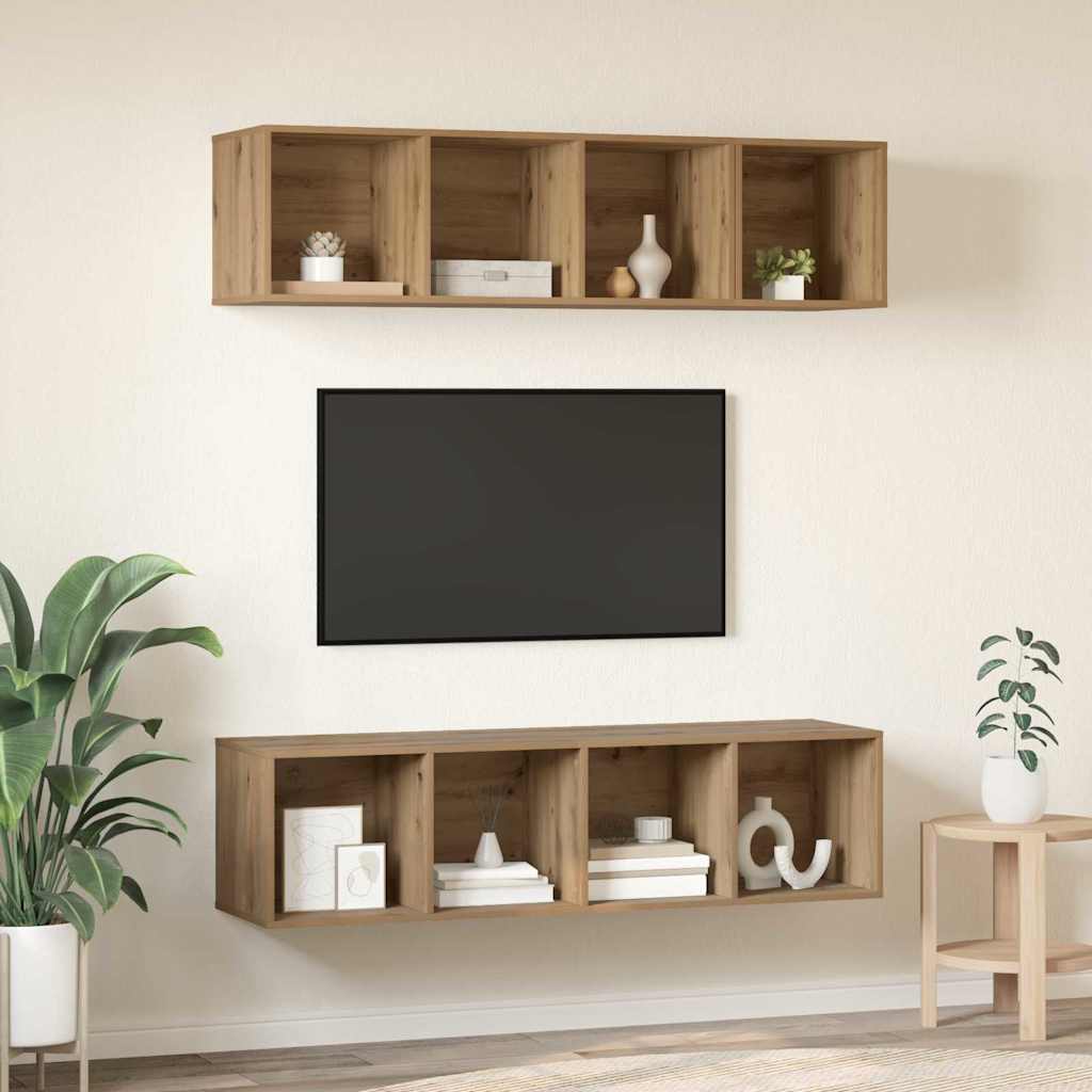 Set mobile TV 3 pcs Rovere artigianale Legno multistrato