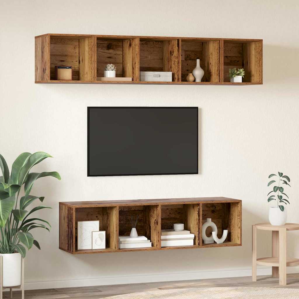 Set mobile TV 4 pcs Legno vecchio Legno multistrato