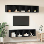 Set mobile TV 4 pcs Rovere Nero Legno multistrato