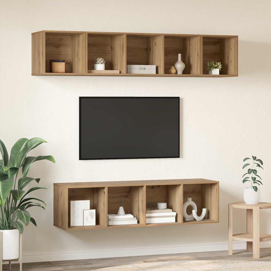 Set mobile TV 4 pcs Rovere artigianale Legno multistrato