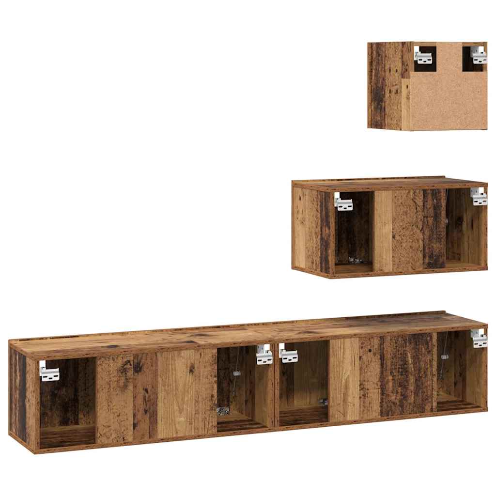 Set mobile TV 4 pcs Legno vecchio Legno multistrato