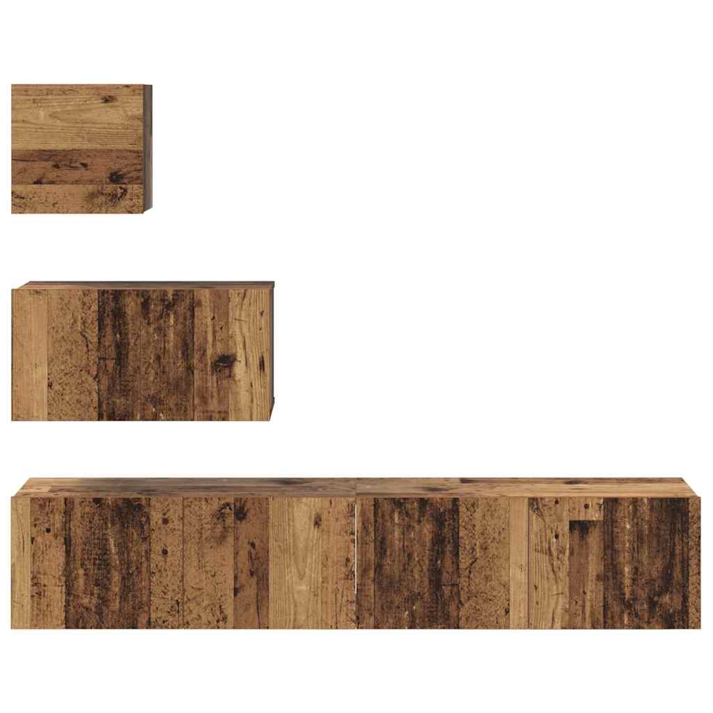 Set mobile TV 4 pcs Legno vecchio Legno multistrato