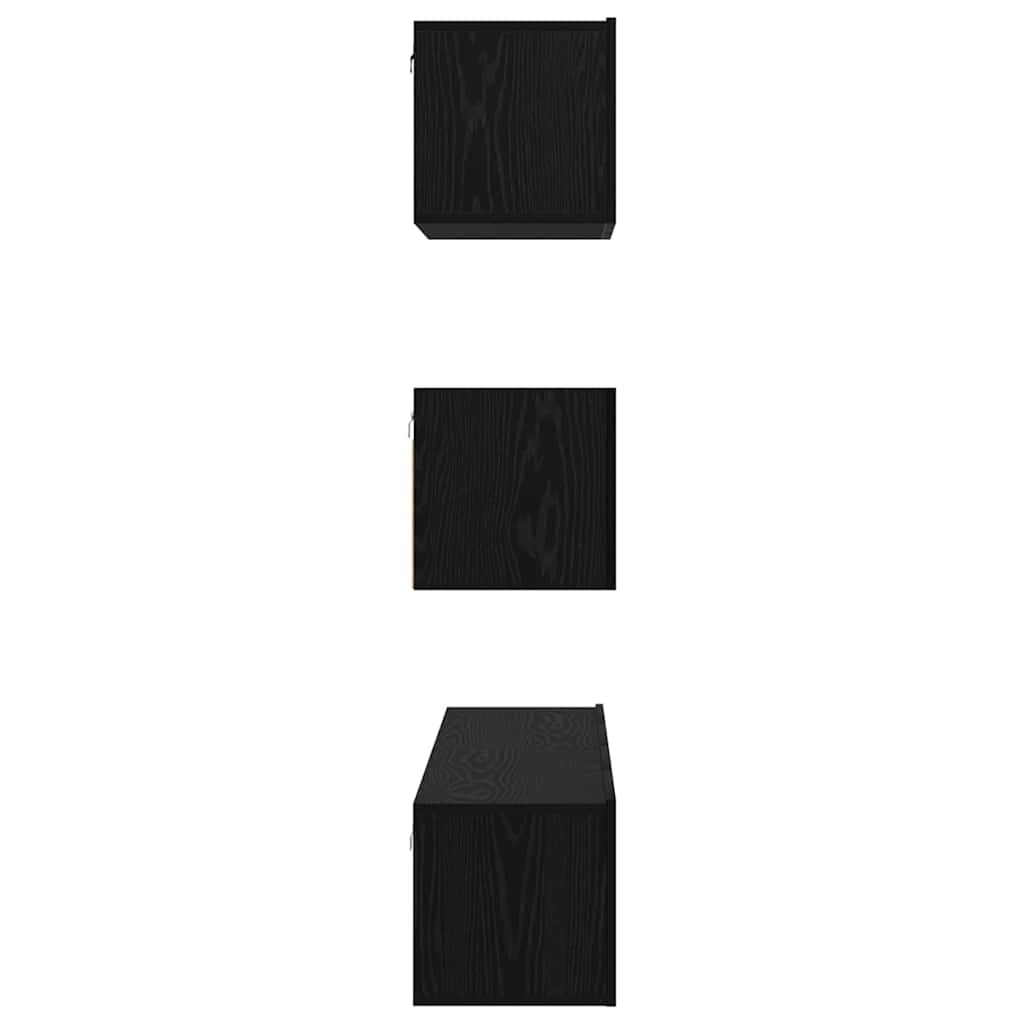 Set mobile TV 4 pcs Rovere Nero Legno multistrato