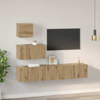 Set mobile TV 4 pcs Rovere artigianale Legno multistrato