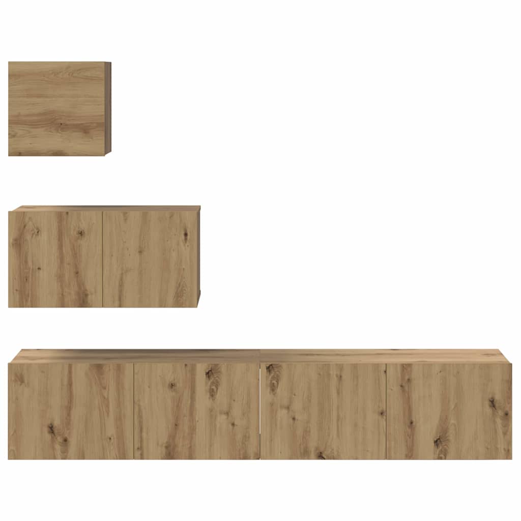Set mobile TV 4 pcs Rovere artigianale Legno multistrato