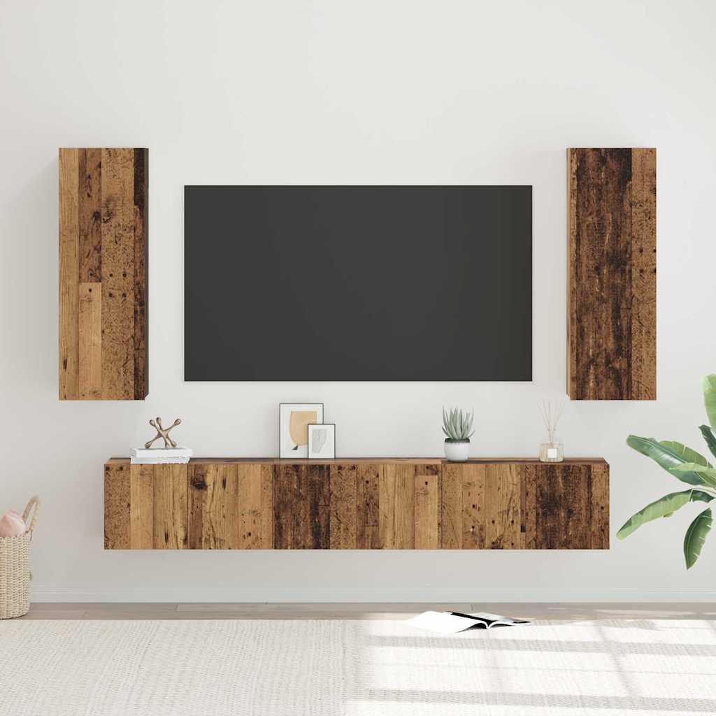 Set mobile TV 5 pcs Legno vecchio Legno multistrato