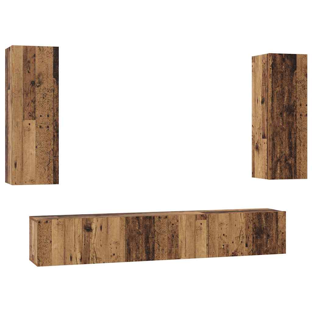 Set mobile TV 5 pcs Legno vecchio Legno multistrato