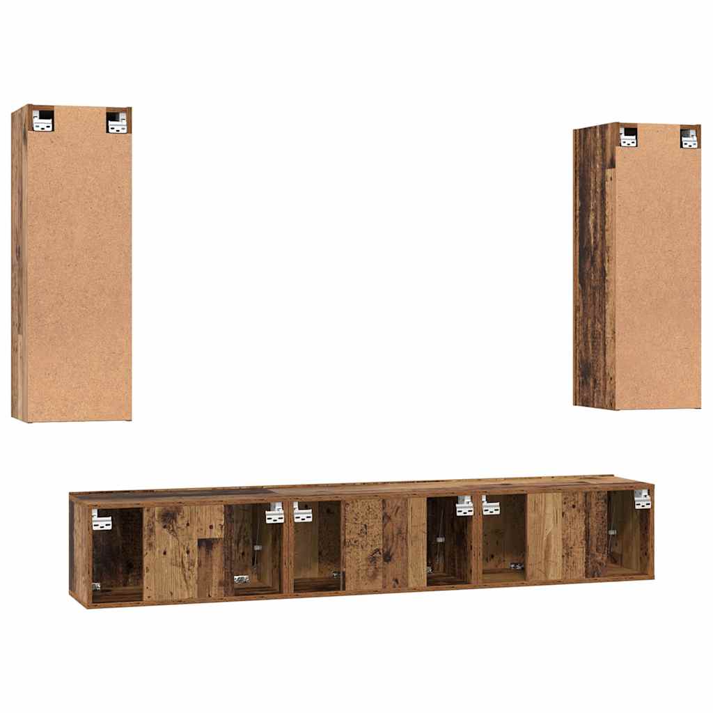 Set mobile TV 5 pcs Legno vecchio Legno multistrato