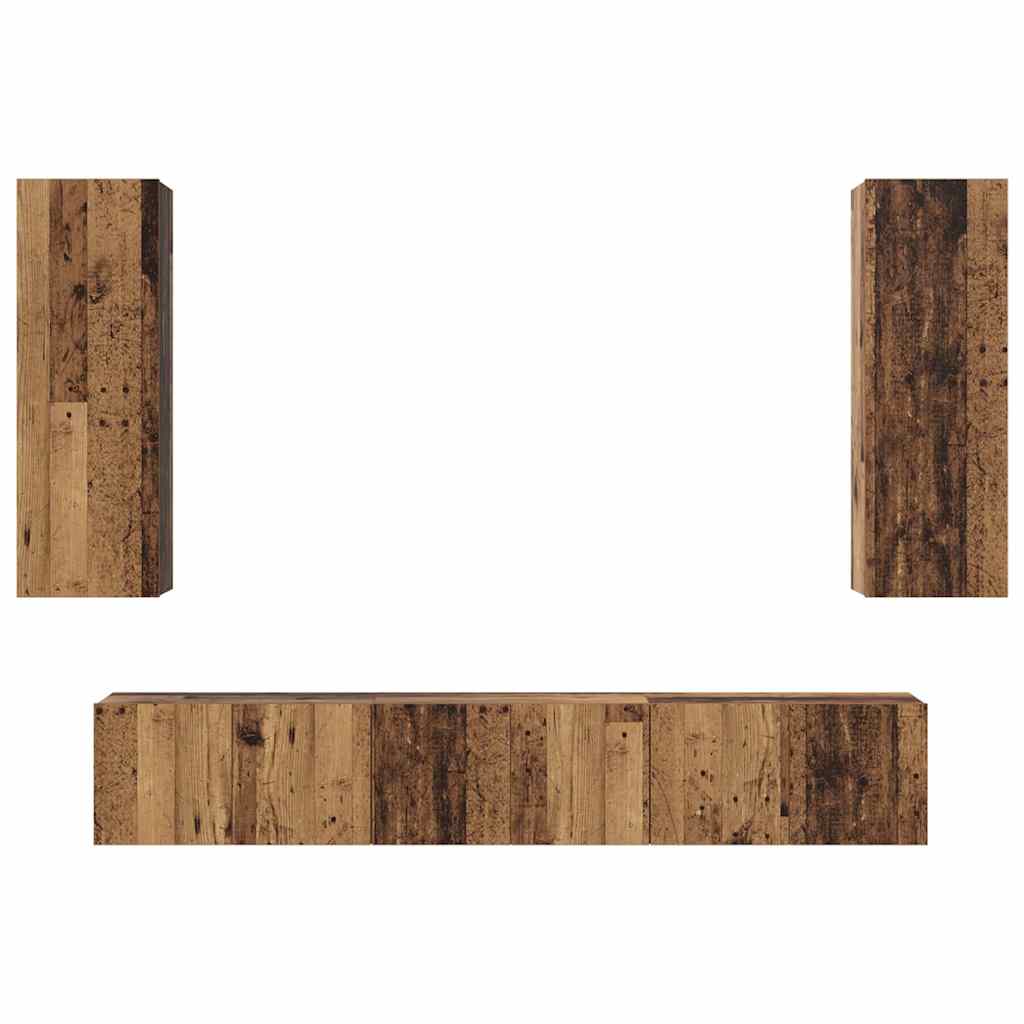 Set mobile TV 5 pcs Legno vecchio Legno multistrato
