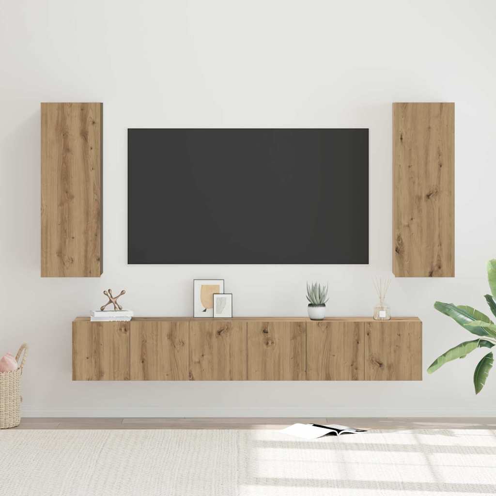 Set mobile TV 5 pcs Rovere artigianale Legno multistrato