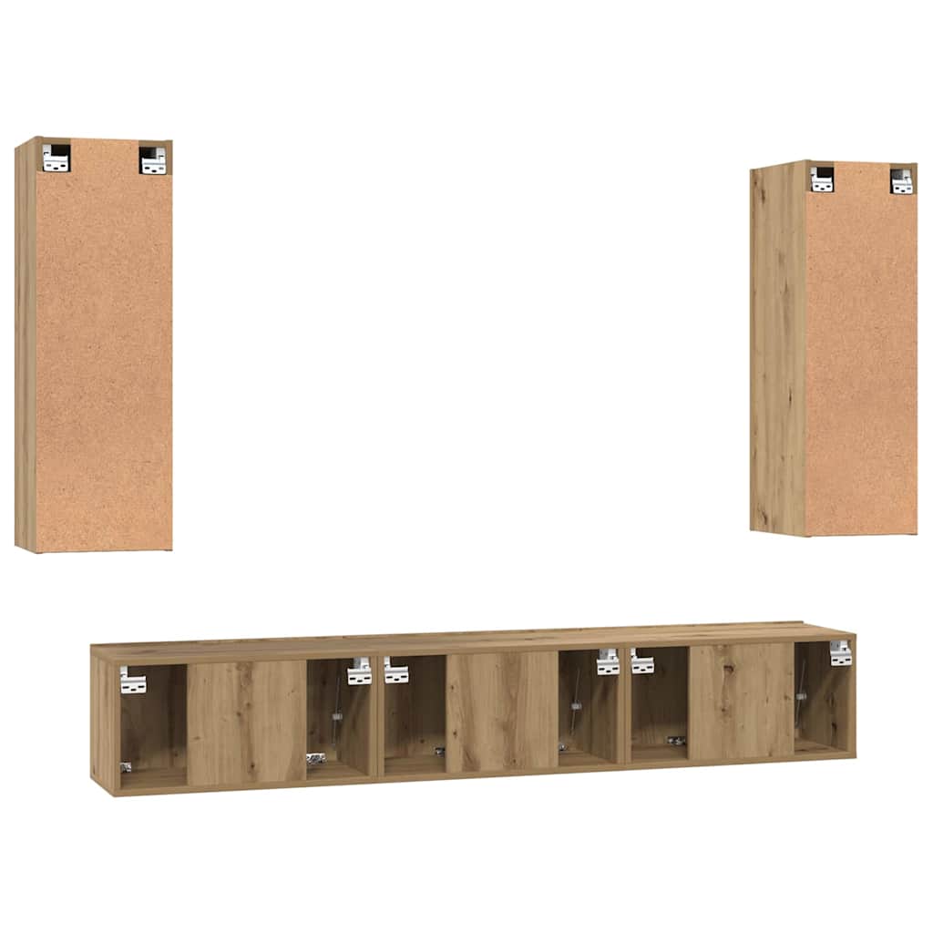 Set mobile TV 5 pcs Rovere artigianale Legno multistrato
