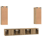 Set mobile TV 5 pcs Rovere artigianale Legno multistrato