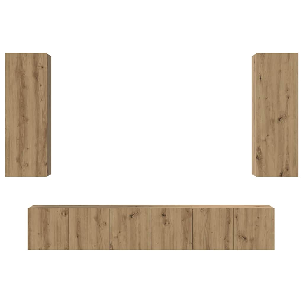 Set mobile TV 5 pcs Rovere artigianale Legno multistrato