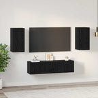 Set mobile TV Montaggio a parete Rovere Nero Legno multistrato