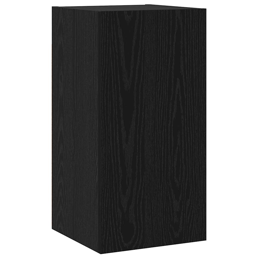 Set mobile TV Montaggio a parete Rovere Nero Legno multistrato