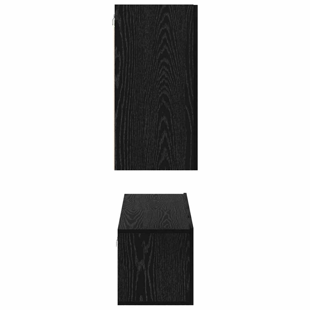 Set mobile TV Montaggio a parete Rovere Nero Legno multistrato