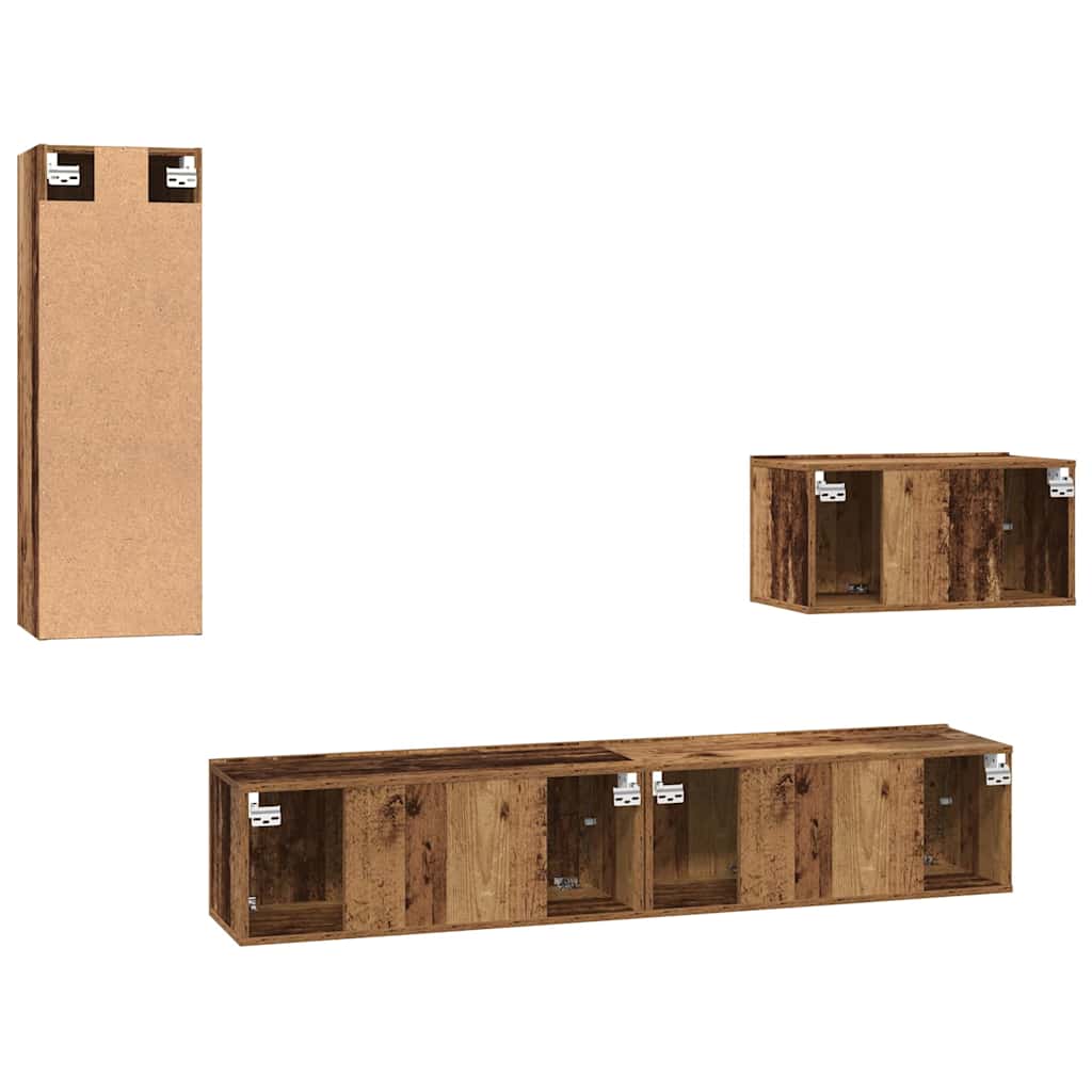 Mobile TV da Parete 4 pcs Legno vecchio Legno multistrato