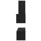 Mobile TV da Parete 4 pcs Rovere Nero Legno multistrato
