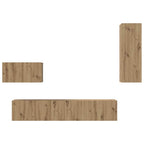 Mobile TV da Parete 4 pcs Rovere artigianale Legno multistrato