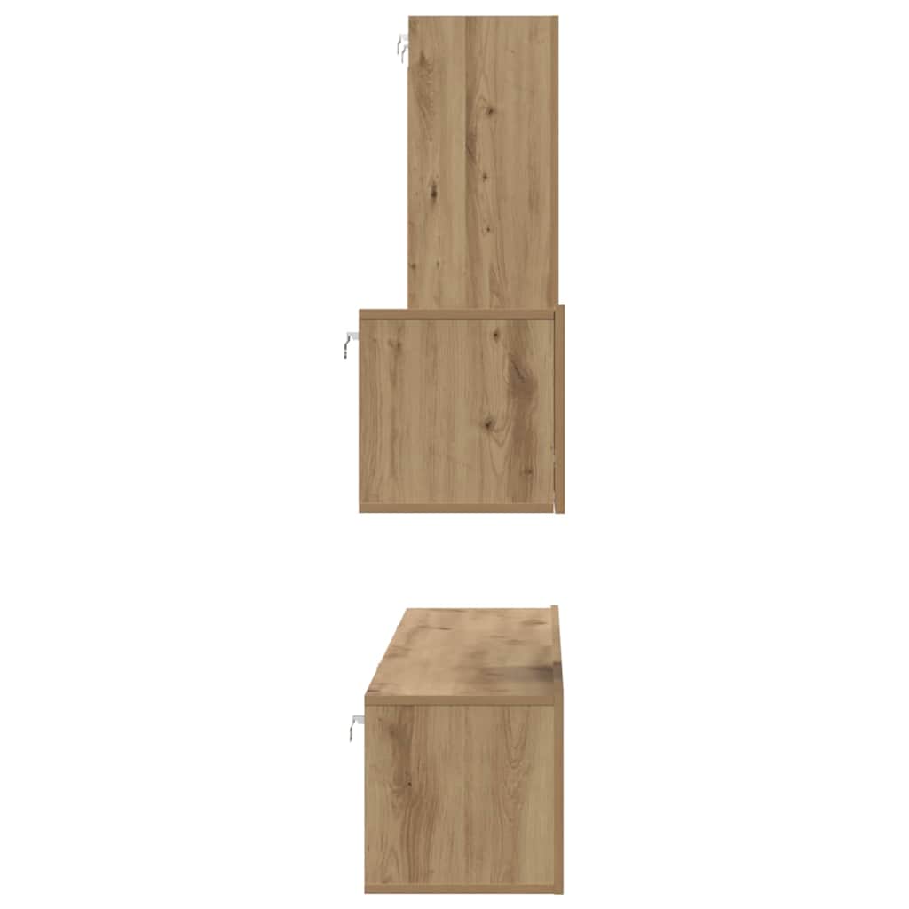 Mobile TV da Parete 4 pcs Rovere artigianale Legno multistrato