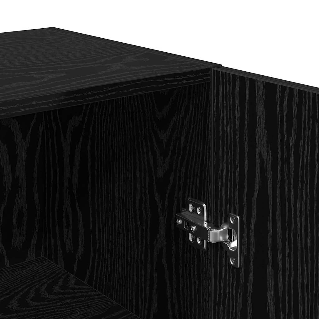 Set mobile TV Montaggio a parete Rovere Nero Legno multistrato