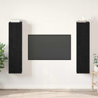 Set mobile TV Montaggio a parete Rovere Nero Legno multistrato