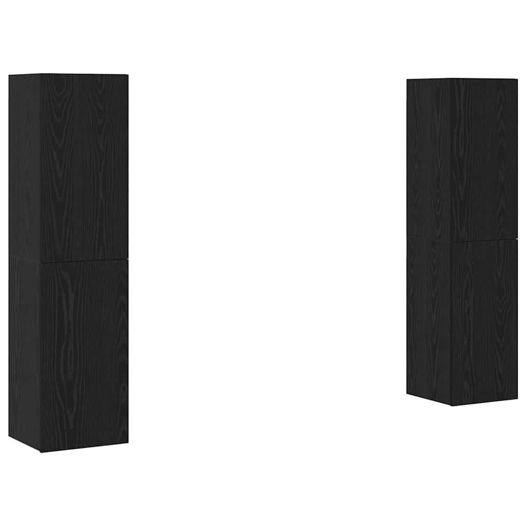 Set mobile TV Montaggio a parete Rovere Nero Legno multistrato
