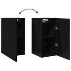 Set mobile TV Montaggio a parete Rovere Nero Legno multistrato
