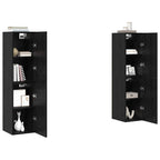 Set mobile TV Montaggio a parete Rovere Nero Legno multistrato