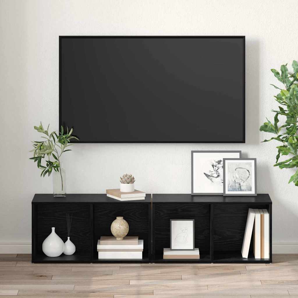 Set mobile TV 2 pcs Rovere Nero 37 x 35 x 72 cm