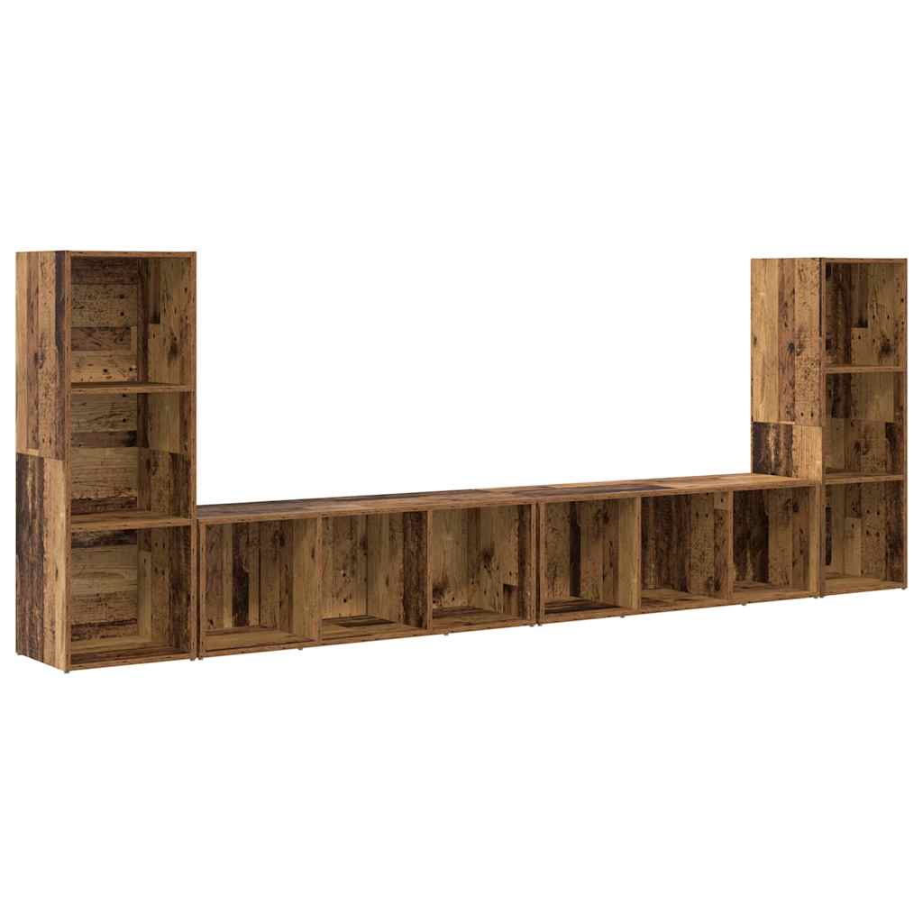 Set mobile TV 4 pcs Legno vecchio 37 x 35 x 107 cm