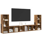 Set mobile TV 4 pcs Legno vecchio 37 x 35 x 107 cm