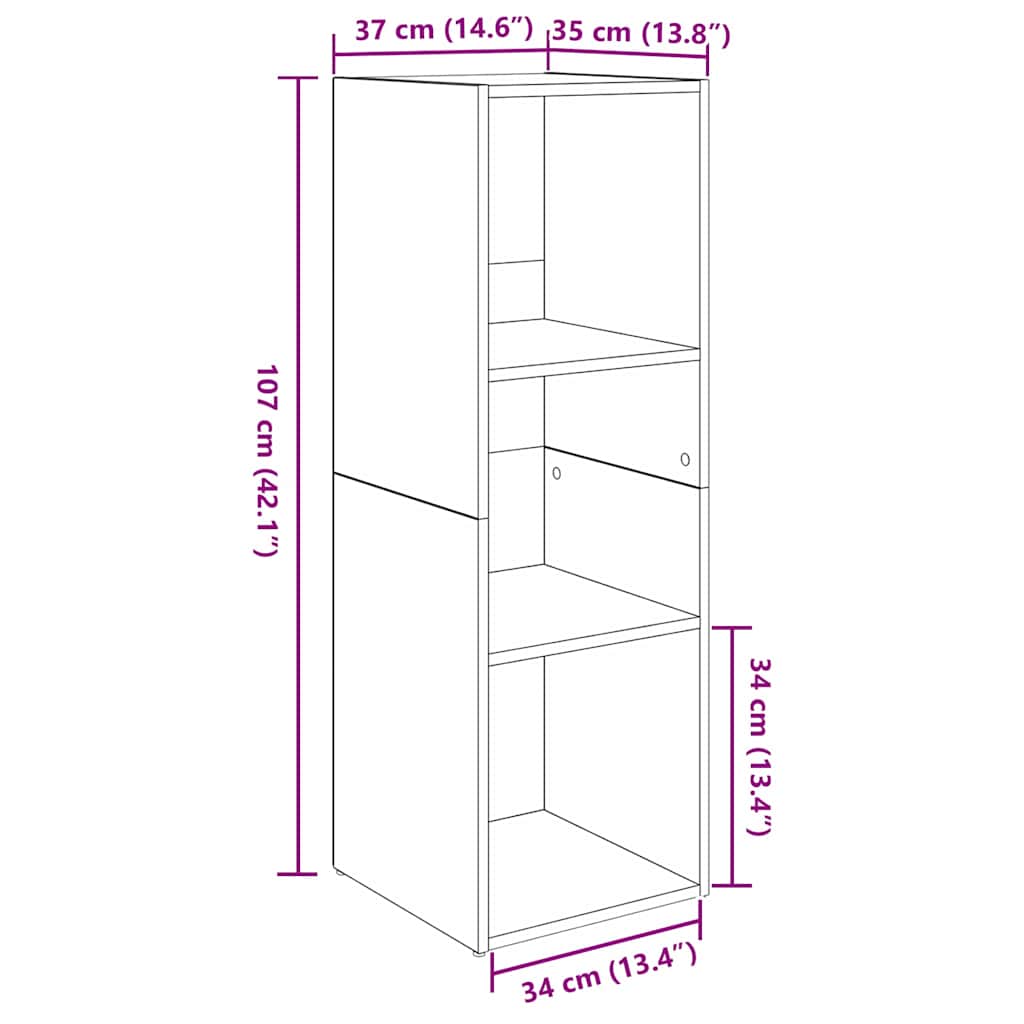 Set mobile TV 4 pcs Legno vecchio 37 x 35 x 107 cm